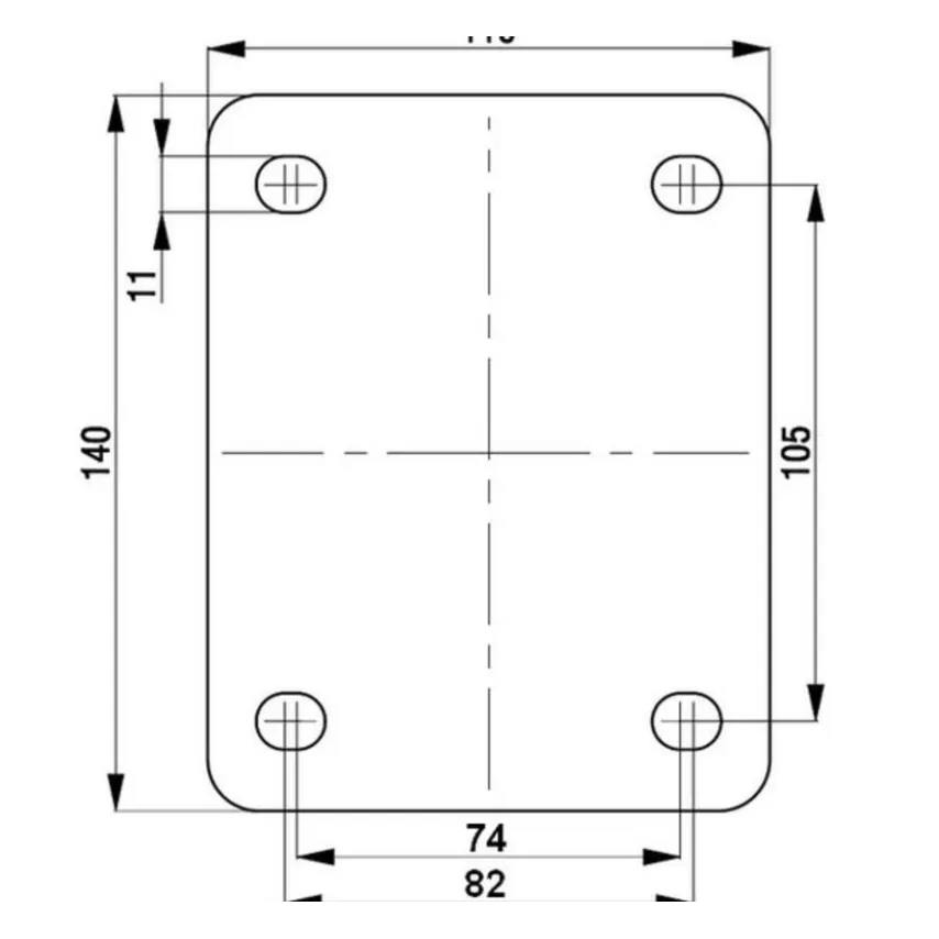 Blauw elastisch rubber zwenkwiel 200 mm - RB3-200K