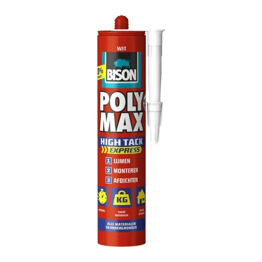 Bison - Poly Max High Tack Express - Wit - 425g