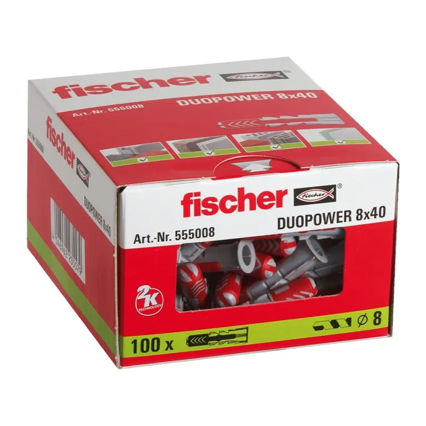 Fischer - DuopPower plug - 8x40mm (100 stuks)