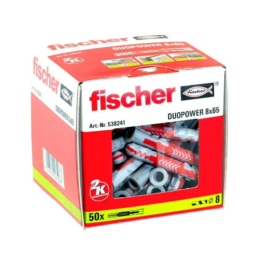 Fischer - DuopPower plug -8x65mm (50 stuks)