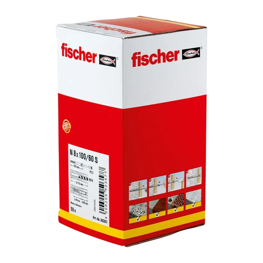 Fischer - Nagelplug N - 8x100/60 S (50 stuks)