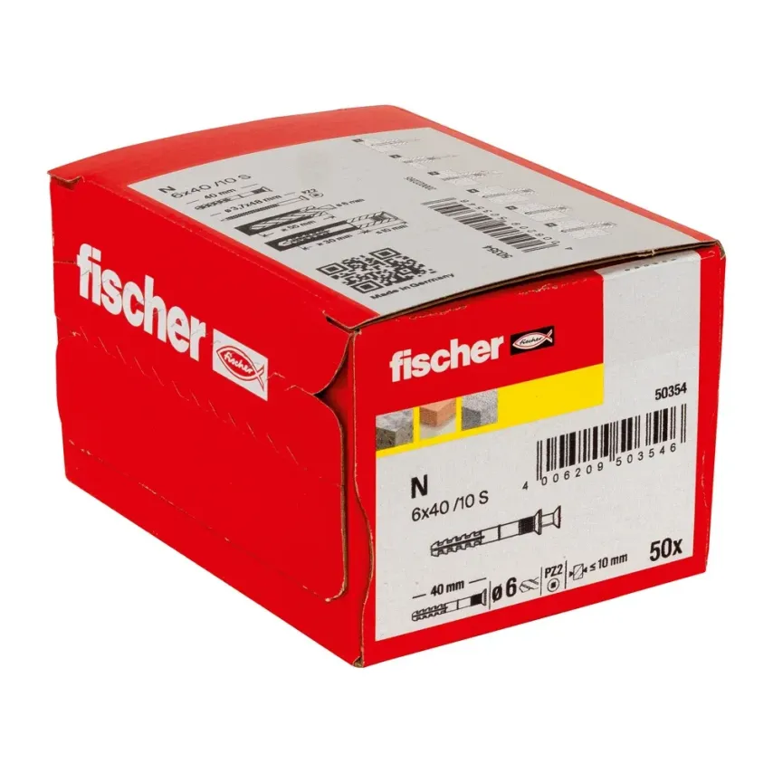 Fischer - Nagelplug N - 6x40/10 S (50 stuks)