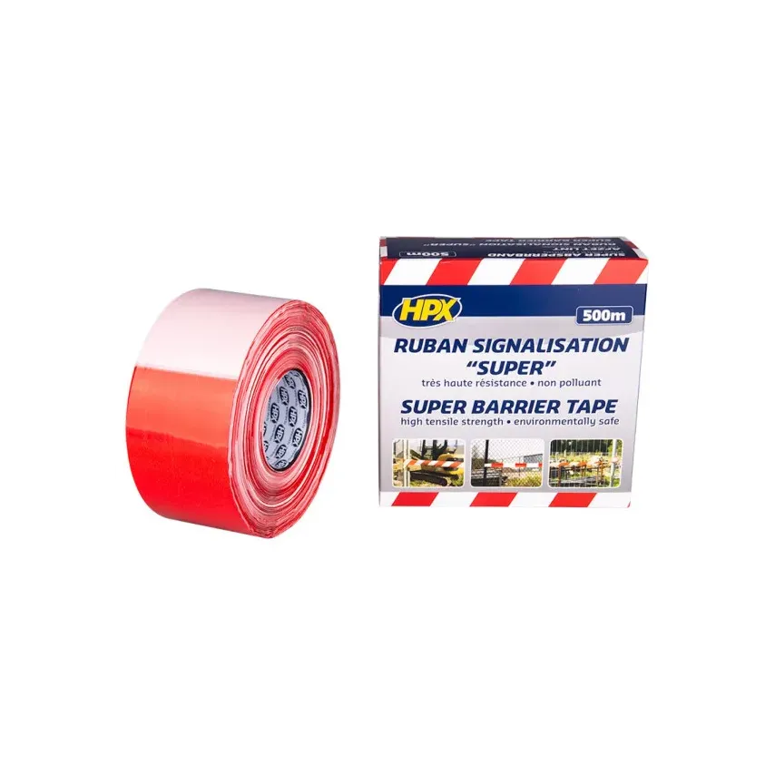 HPX - Super Afzetlint - Wit/Rood - 80mm x 500m