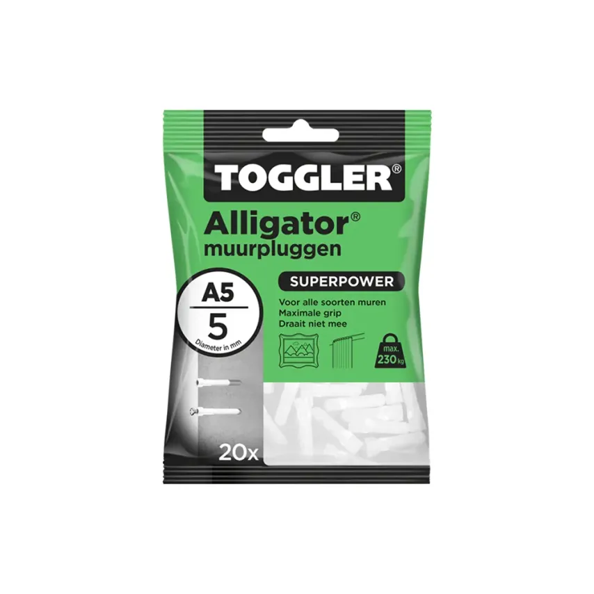 Toggler - A - Alligator pluggen - 5mm (20 stuks)