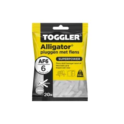 Toggler - A - Alligator pluggen met flens - 6mm (20 stuks)