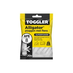 Toggler - A - Alligator pluggen met flens - 8mm (20 stuks)