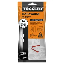 Toggler - TA - Hollewandpluggen - 3-6mm plaatdikte (20 stuks)