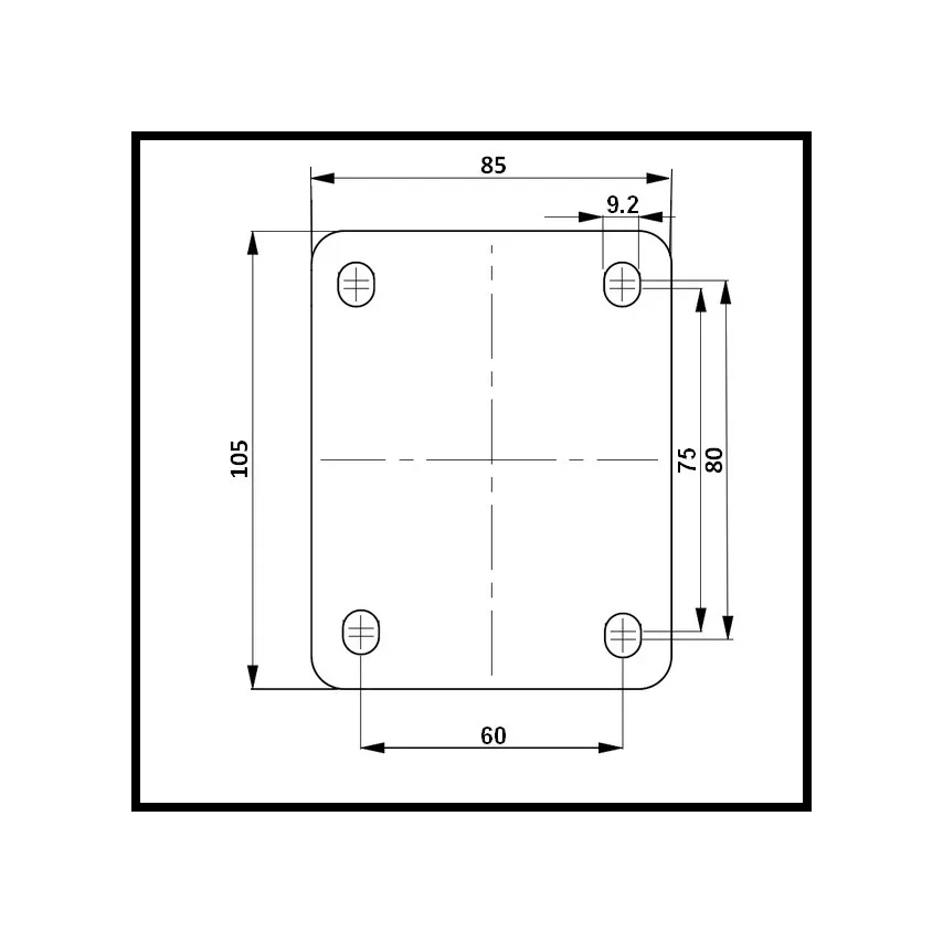 Grijs rubber bokwiel 100 mm - GR2-100Z